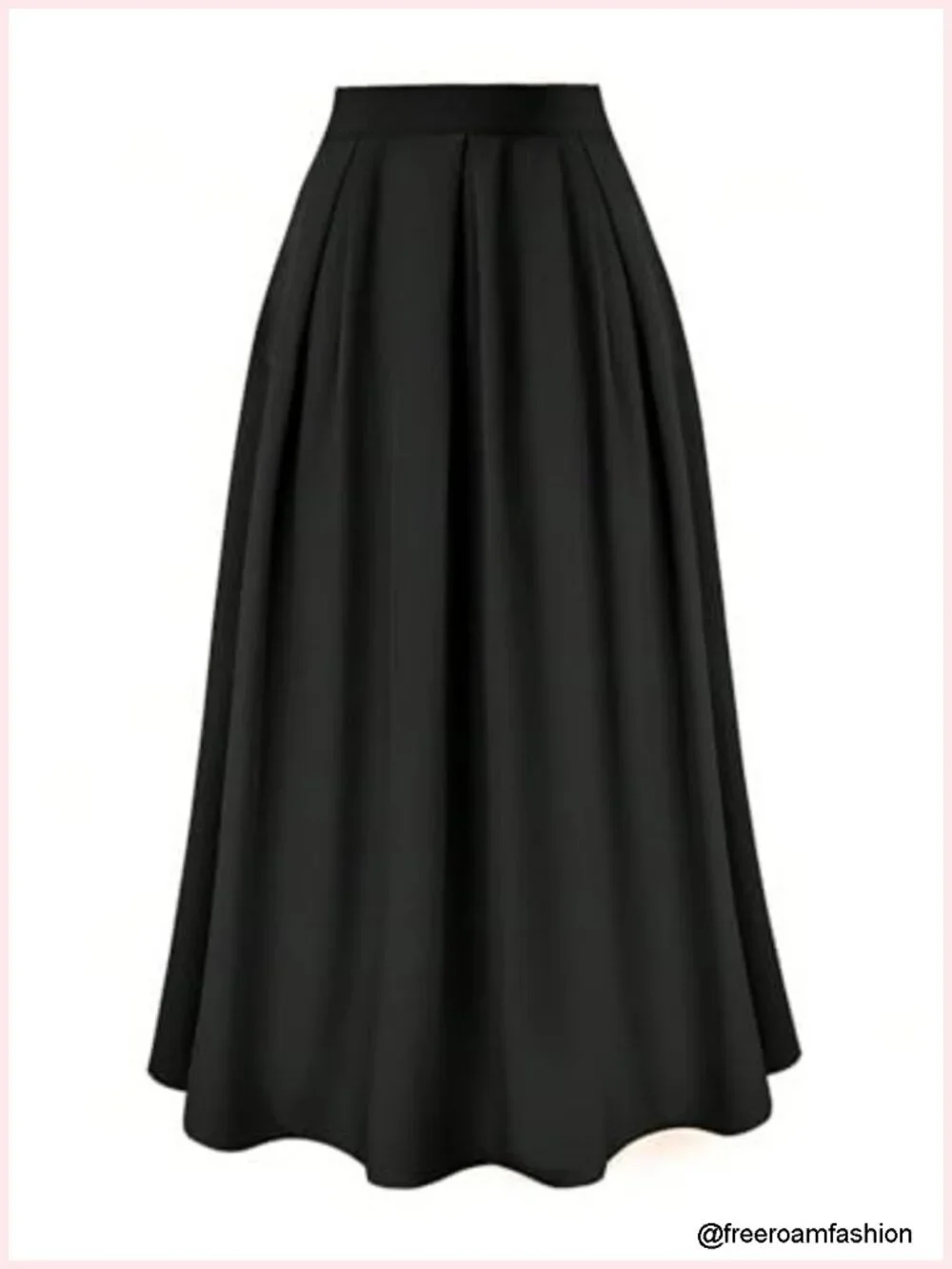Elegant Floor Length Maxi Skirt Pleated A-Line High Waist with Pockets